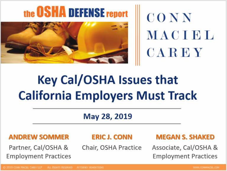 Key Cal/OSHA Issues California Employers Must Track [Webinar Recording ...