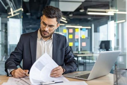Businessman Classifying Independent Contractors